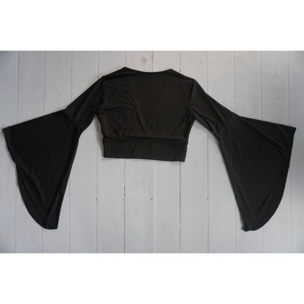 Floerns V Neck Long Bell Sleeve Wrap Blouse Top Tee Shirts - Size L, NWOT - Picture 6 of 6